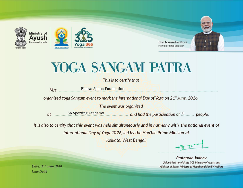 Yoga Sangam Certificate
